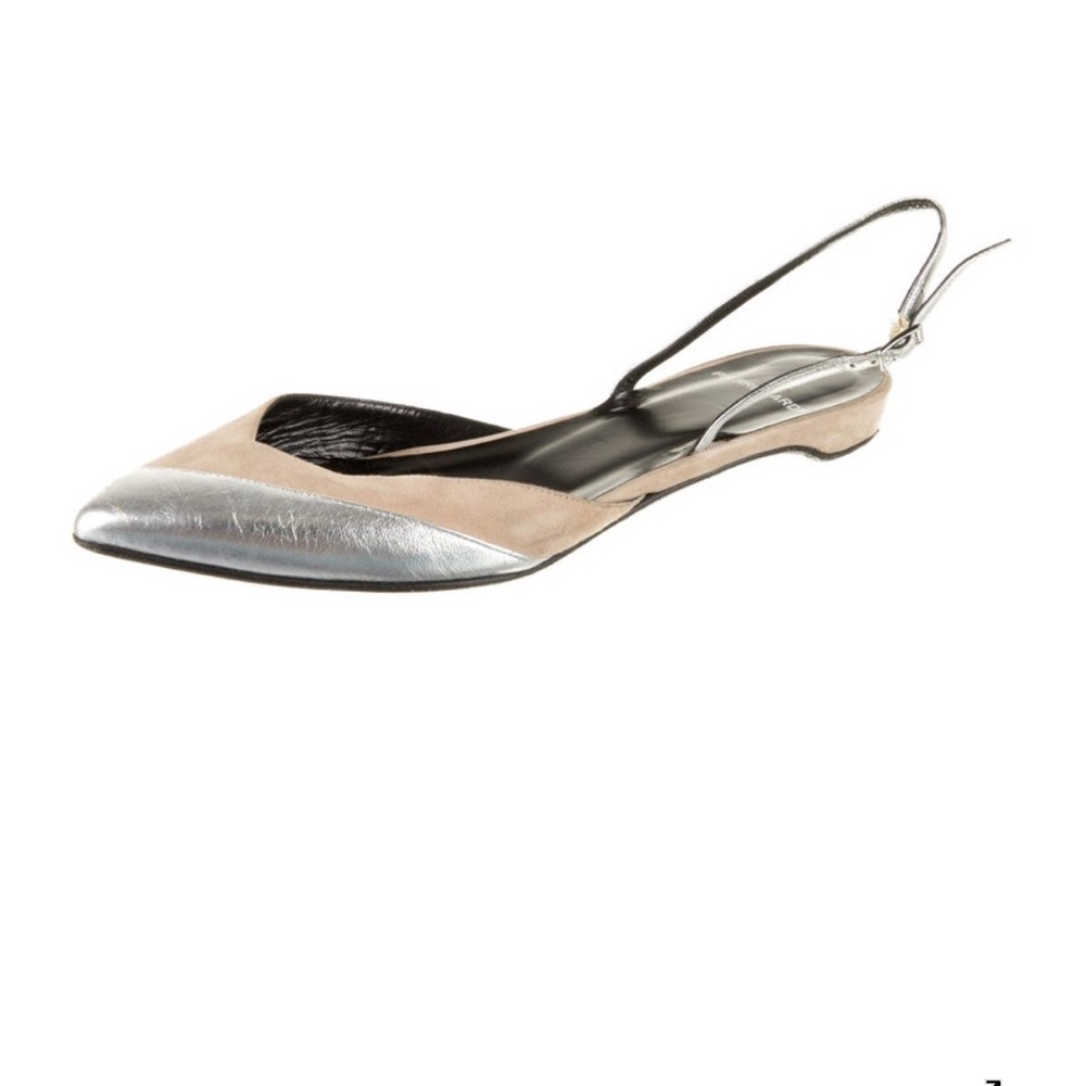 PIERRE HARDY leather colorblock pattern slingback flats